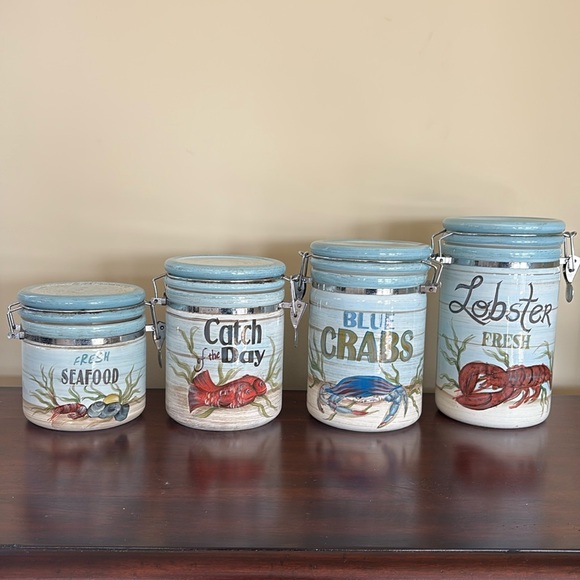 Certified International Canister Set 4 Catch of the Day Kate McRostierare!